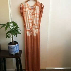Orange & Cream Maxi Dress